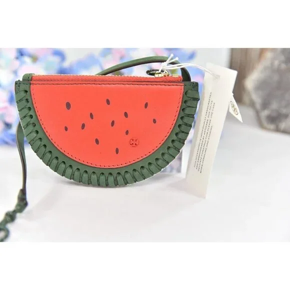 Tory Burch Beaded Watermelon Nubuck Leather Coin Purse NWT - Picture 5 of 7